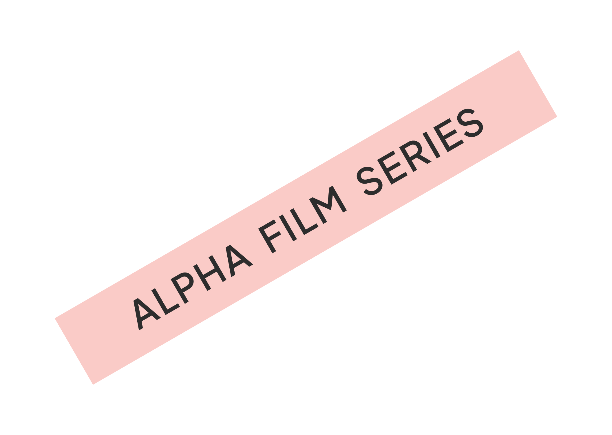 The logo of Alpha Film Series, featuring a film reel and film strip, with the text 'Alpha Film Series' on a pink diagonal banner.